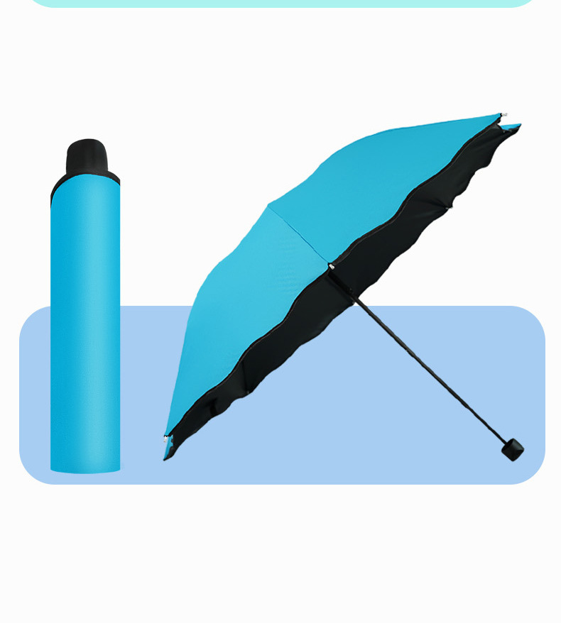 伞折叠遇水开花雨伞防晒遮阳伞晴雨两用三折伞黑胶太阳伞防紫外线详情18