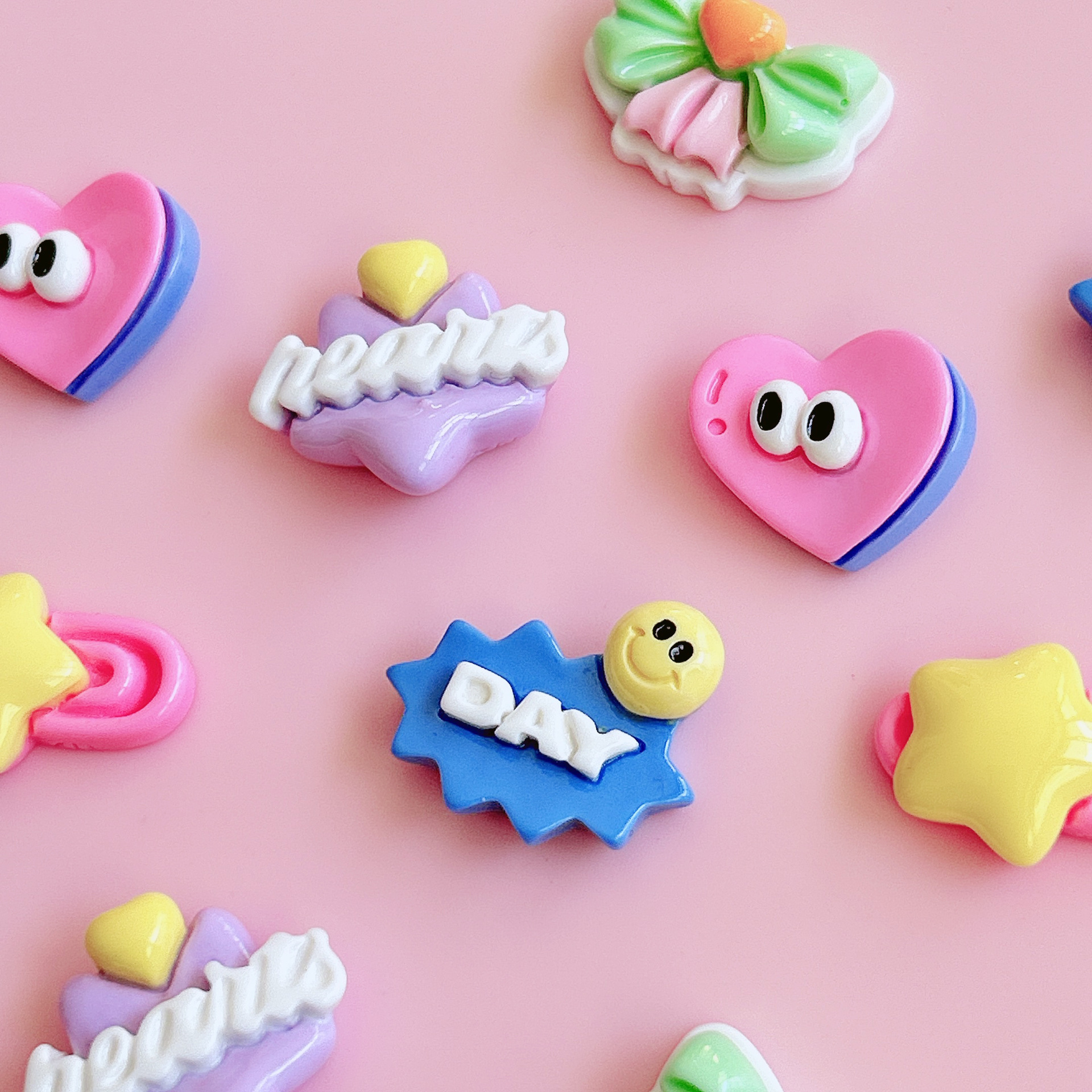 XN Star Pin, Bow sign, Heart-shaped Big eyes, diy resin jewelry accessories, Handmade hair clip stickers pic 10
