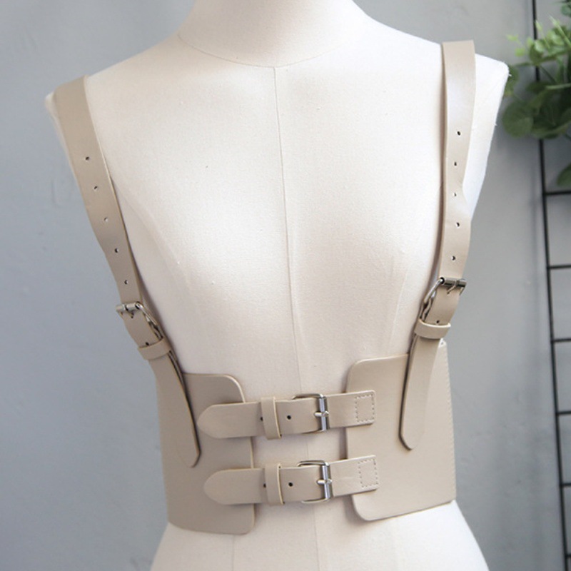 跨境欧美街拍时尚女士腰封朋克风宽背带百搭时尚肩带欧美束腰腰封详情2