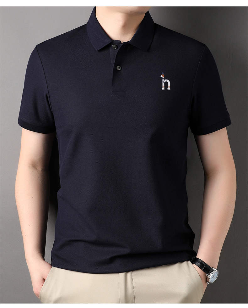 Hazzys genuine Hazzys short-sleeved T-shirt for men, pure cotton summer lapel business casual versatile half-sleeved Polo shirt pic 19