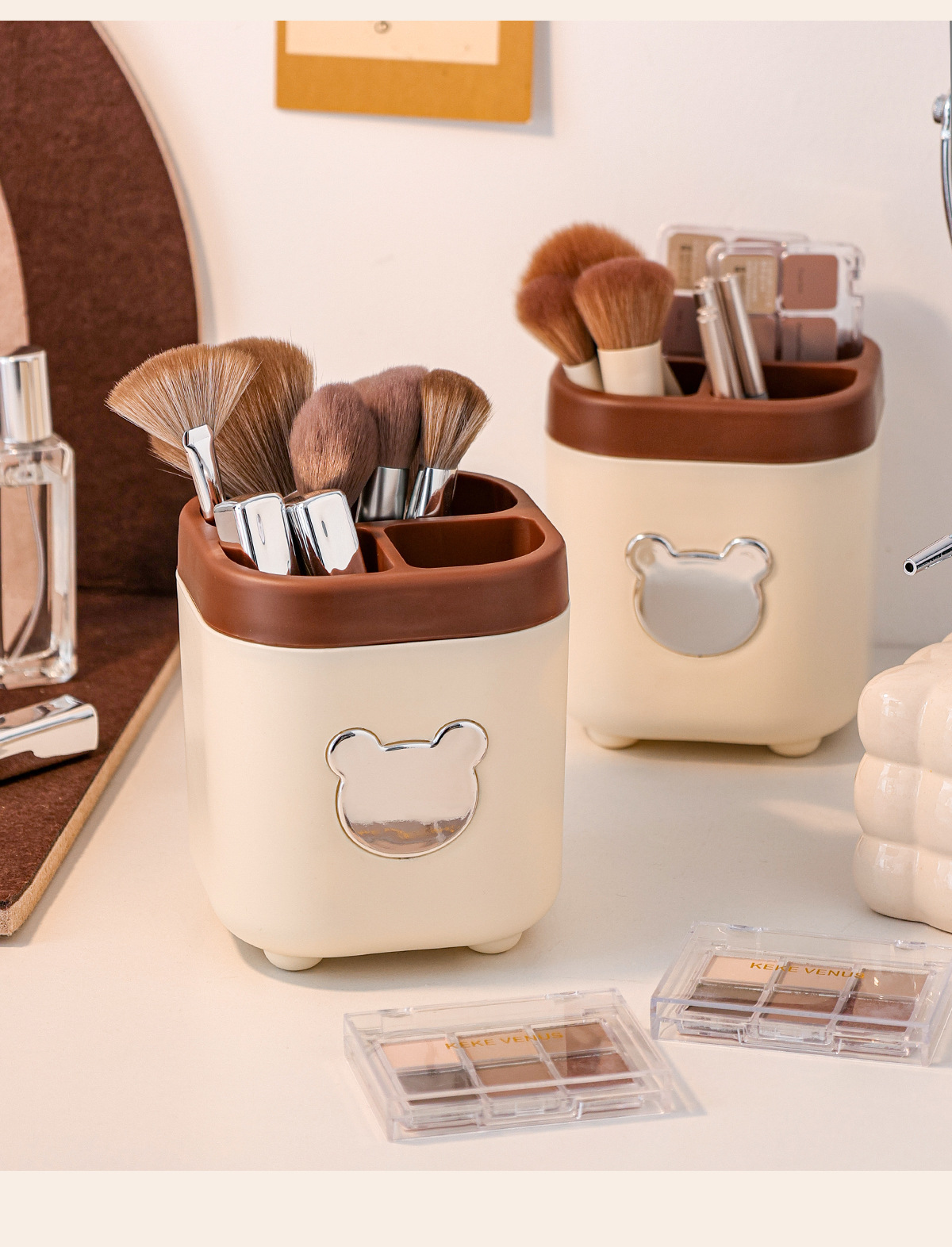 可爱卡通多功能笔筒办公桌面收纳盒学生文具整理架置物架摆件详情12