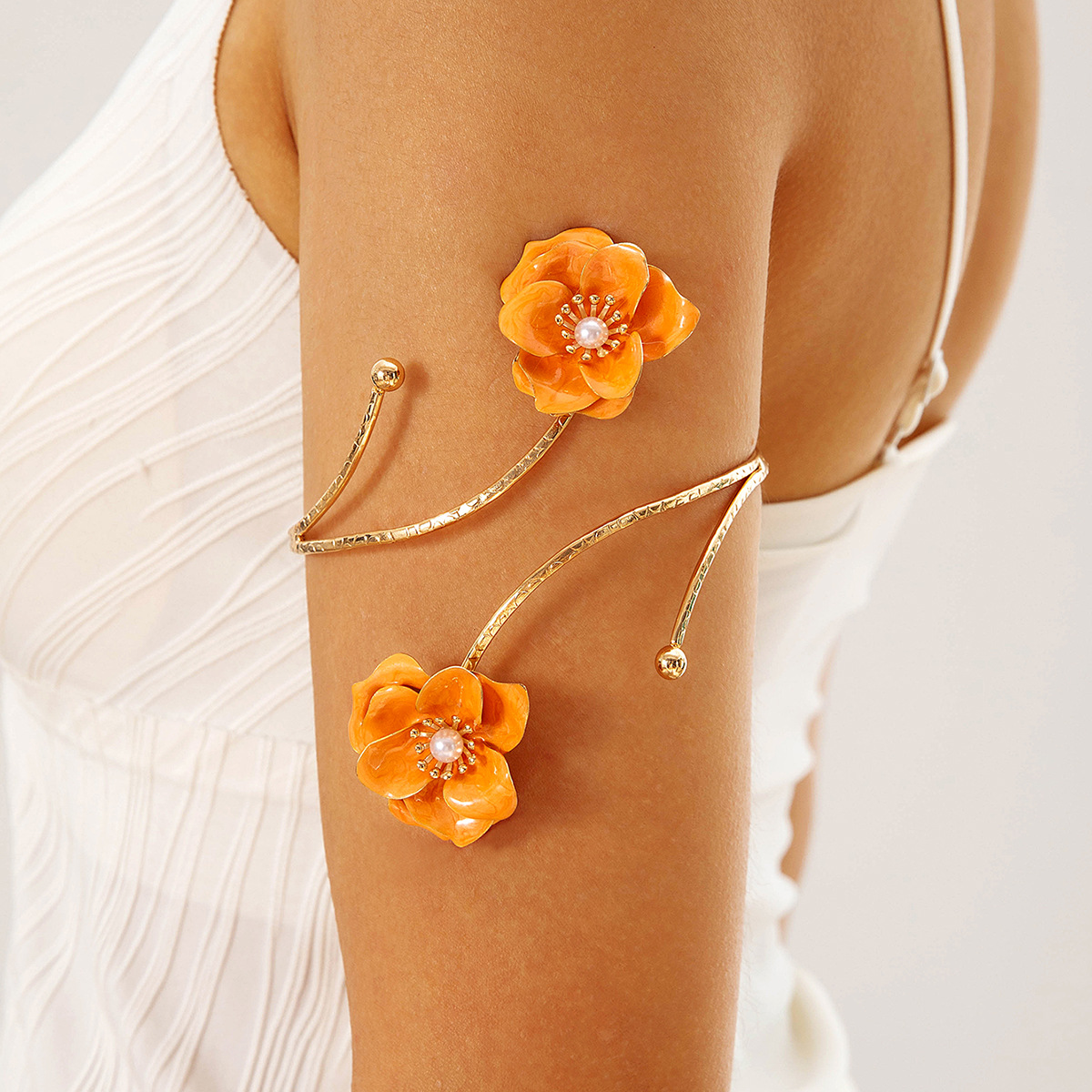 亚马逊跨境个性冷淡风海星手臂镯线条计感蝴蝶环形开口臂镯女详情151