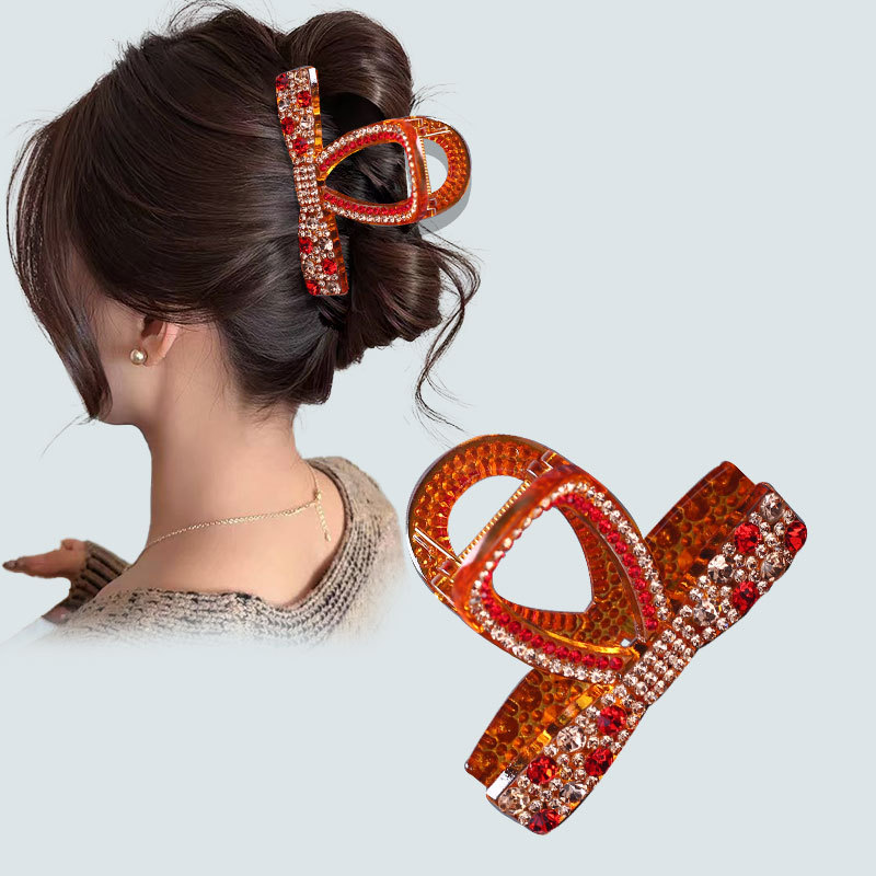 The 2025 new Korean-style light luxury medium-sized shark clip is simple, exquisite and elegant. It is a large claw clip at the back of the head pic 4