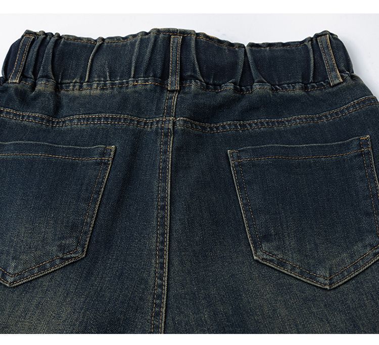 Denim wide-leg pants for women, Spring/Autumn 2025 new stretch elastic tight-waisted, fleece thickened narrow slimming straight-leg pants pic 15