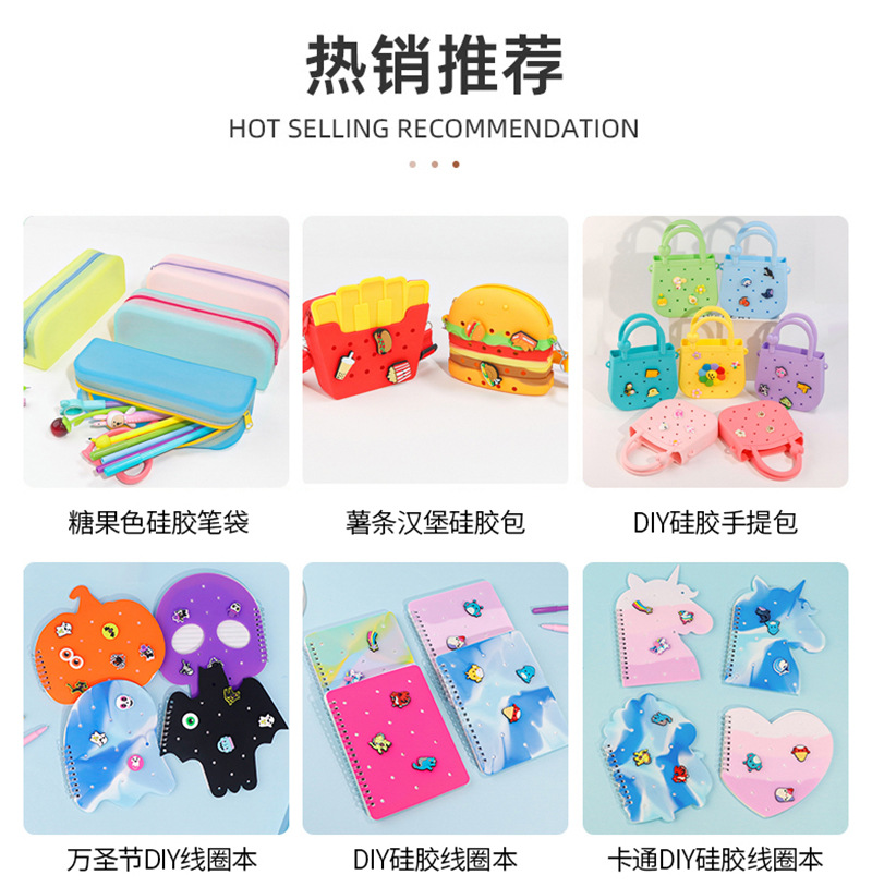 Christmas series DIY Silicone hole cover coil notebook, creative student office sticky note toy, detachable stationery pic 1