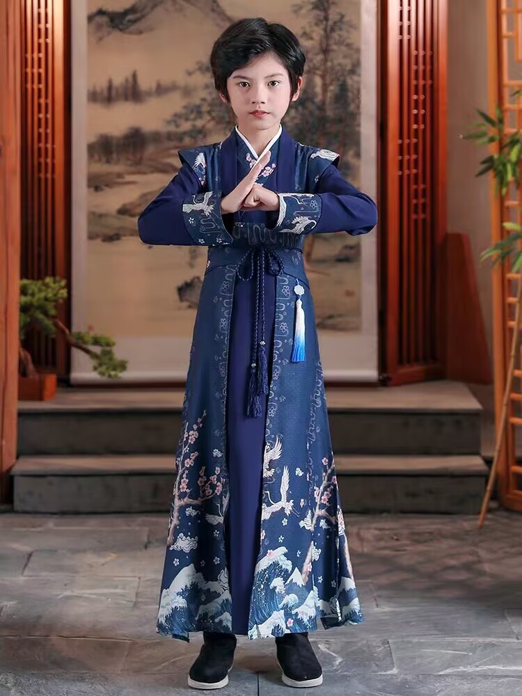 国潮男童古装汉服2026少爷服装儿童中国风唐装国学演出服一件代发唐装详情9