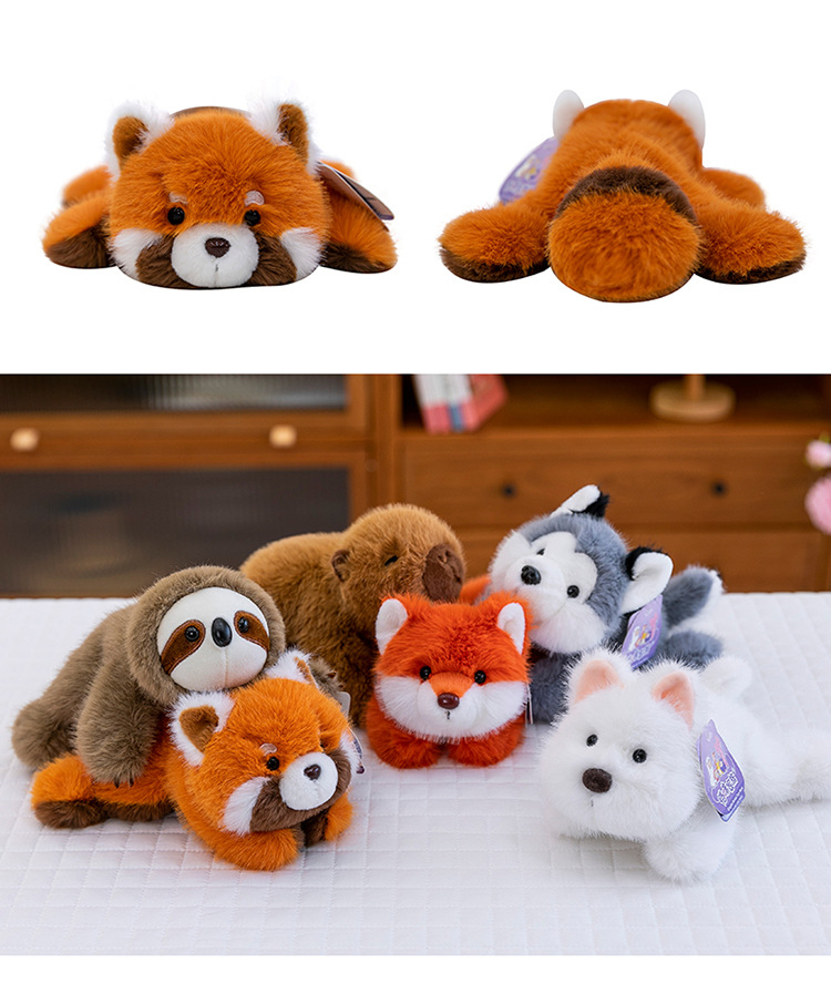 Cartoon capybara plush toy, West Highland dog, home panda figurine, car fox decoration, office sloth pic 7