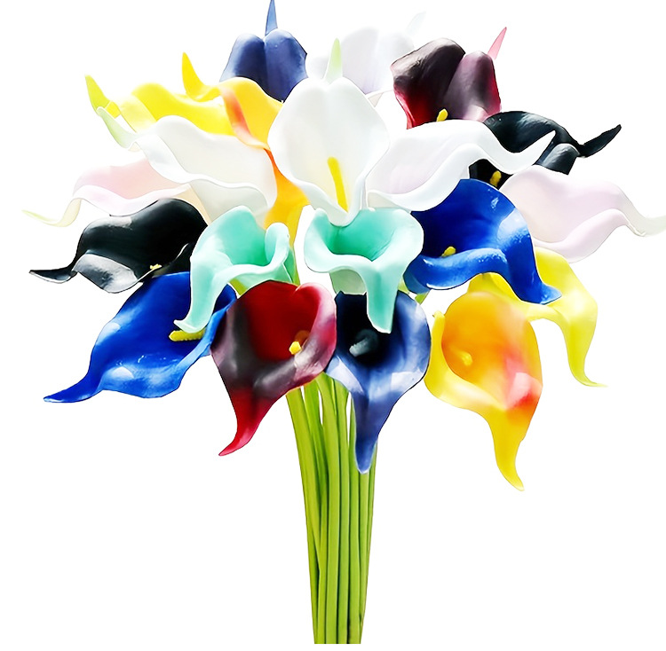 跨境爆款PU马蹄莲迷你马蹄莲高仿真逼真马蹄莲手感马蹄莲仿真花详情3