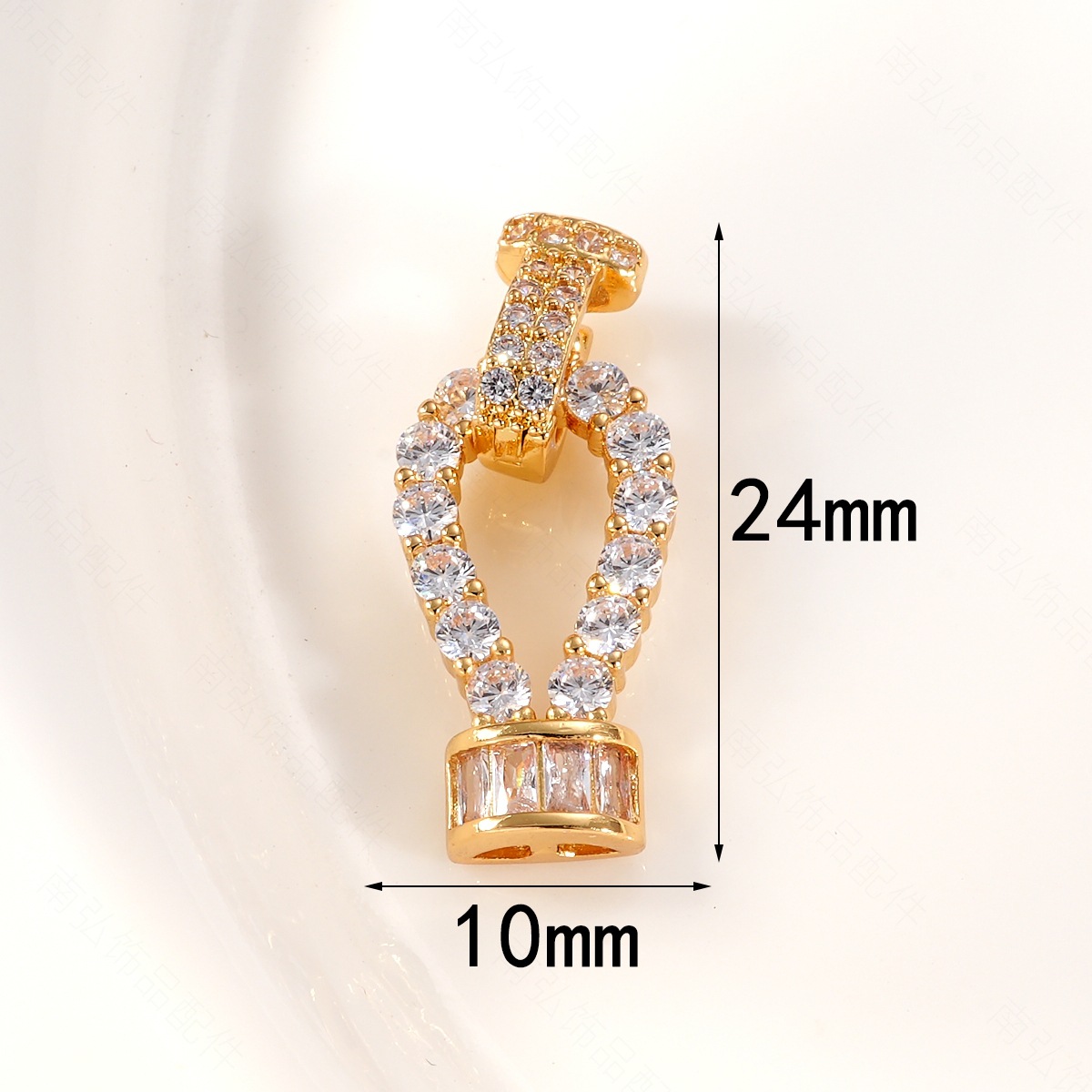 New 18k copper-plated real gold and zirconium-inlaid rope knot connection buckle, color-preserving and high-end style bracelet and necklace buckle DIY accessory pic 12