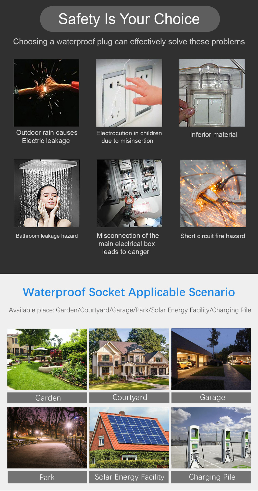 Green shell EU outdoor smart dual-plug socket with USB charging port pic 6