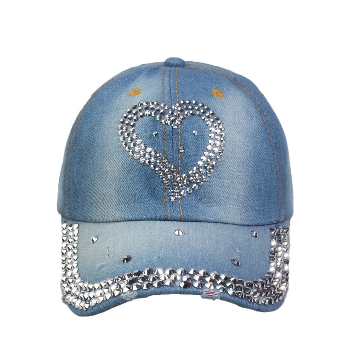 牛仔镶钻棒球帽弯檐男帽女帽百搭款遮阳鸭舌帽夏季休闲百搭帽子详情24