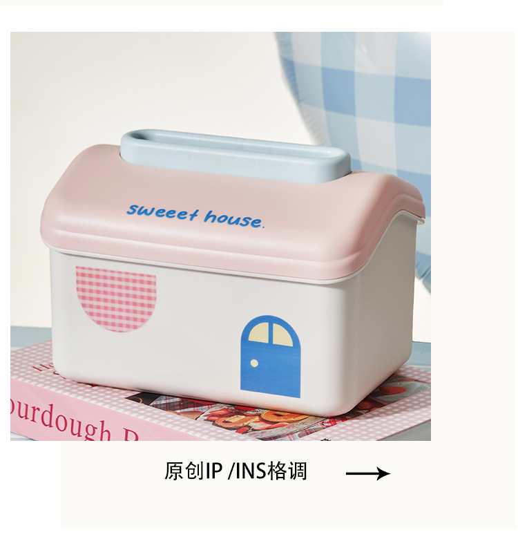 Small house tissue box, living room napkin box, high-end feel, desktop coffee table, cute storage, tissue box, wall-mounted pic 10