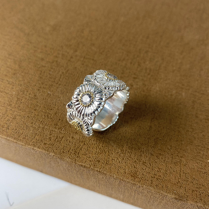 fever同款银色小花戒指女小众设计轻奢高级感雏菊新款夏季韩国ins详情11