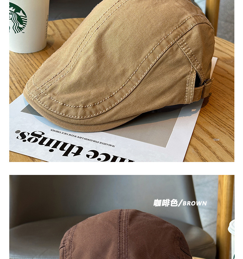 Solid color retro British-style newsboy cap for women, simple and versatile artistic beret for women, and baseball cap for men pic 11