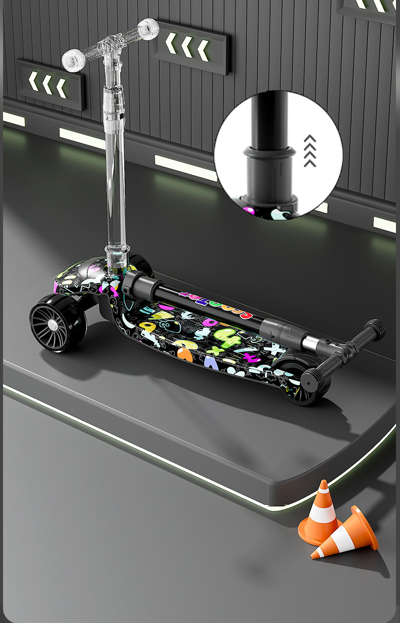 滑板车儿童二合一米高车小孩溜溜车三轮滑滑车踏板车可坐一件代发详情19