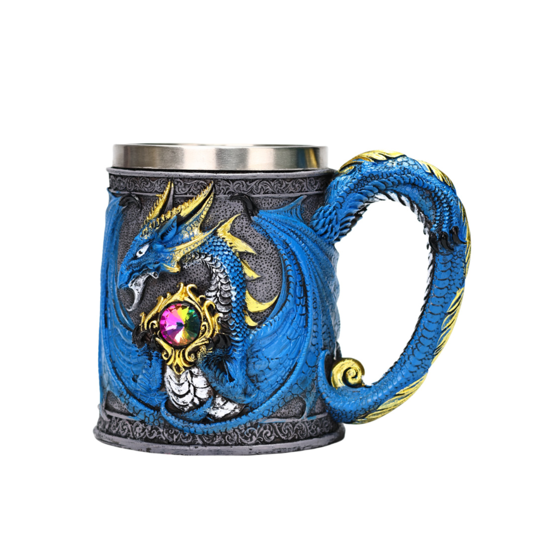 Mysterious gift cup, diamond guardian dragon, stainless steel beer mug, export draft beer cup, large capacity, high appearance level pic 3
