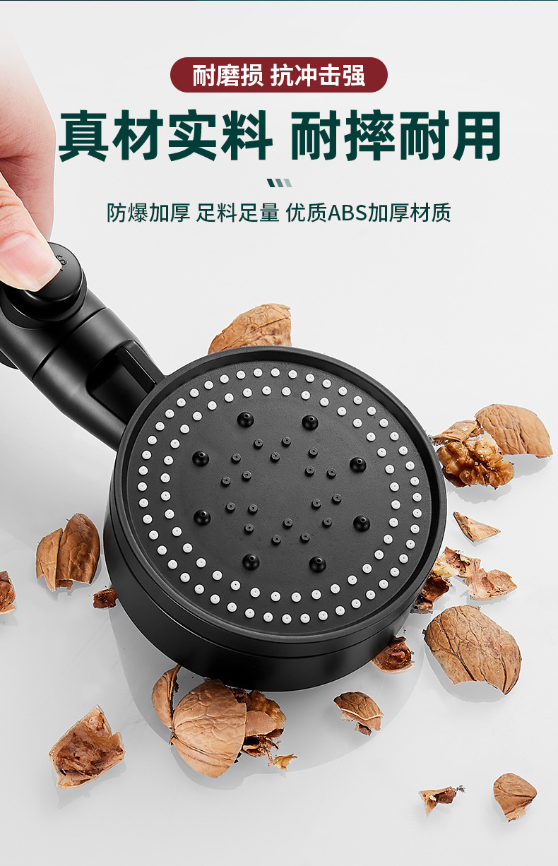 Silver five-speed pressurized shower head, bathroom water heater, pressurized bath, rain shower, shower head, bathroom heater pic 12