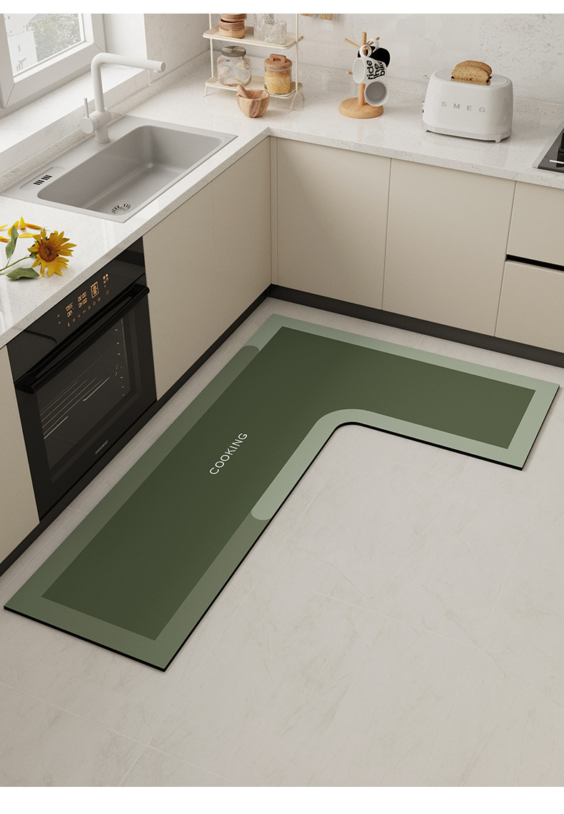 硅藻泥地垫现代简约L型厨房专用吸水脚垫家用耐磨耐脏易打理地垫详情19