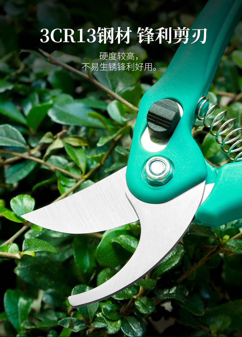 不锈钢修枝剪刀户外便携采摘果树枝剪强力园艺花园剪家用盆栽专用详情4