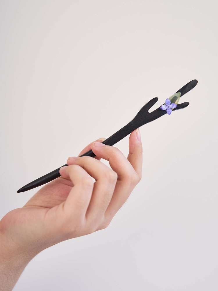 古风发簪女木质钗子流苏步摇高级感新中式盘发器马面裙汉服禾木簪详情1