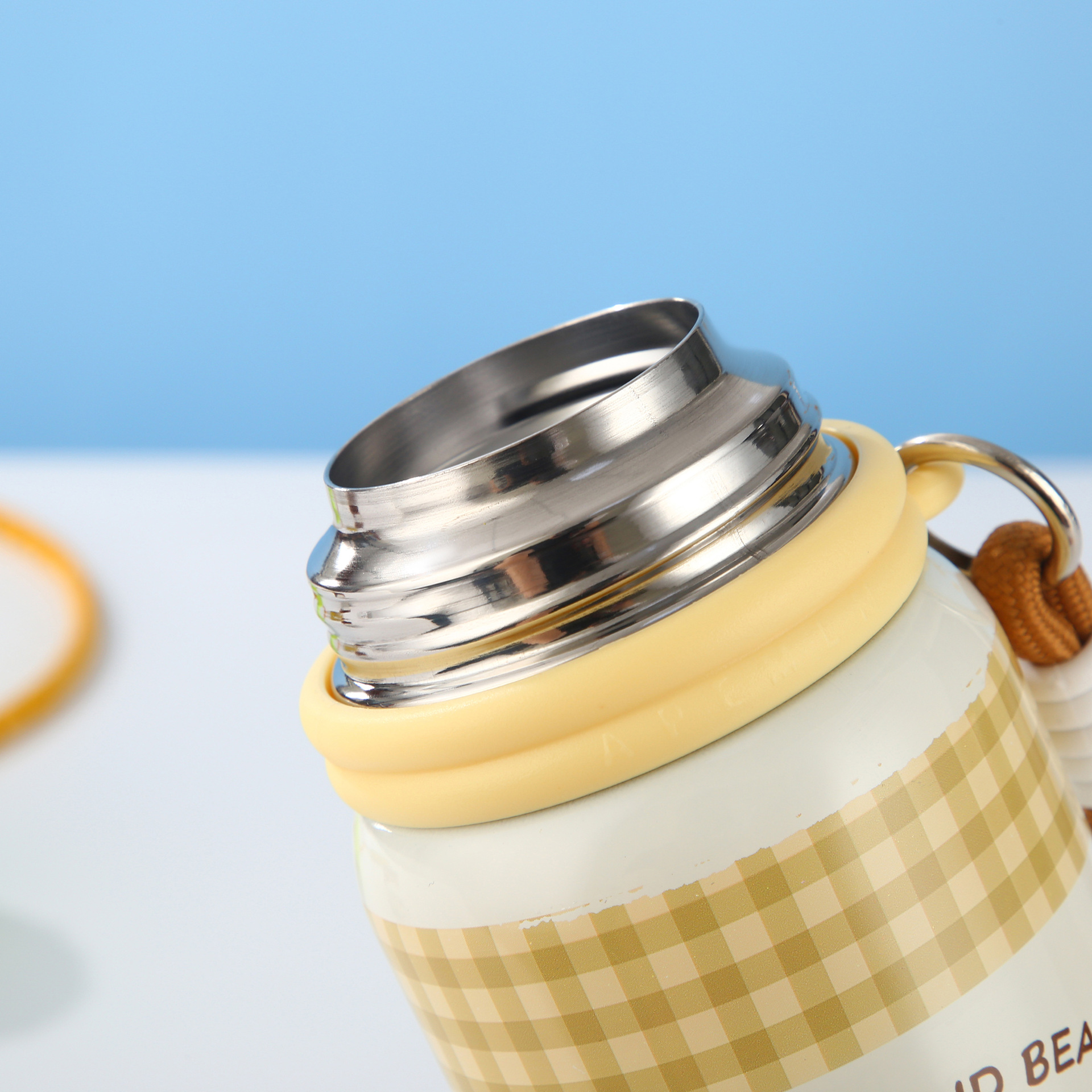 High appearance level 316 stainless steel insulated cup cartoon portable water cup with a carrying rope, cute outdoor large-capacity travel cup pic 12