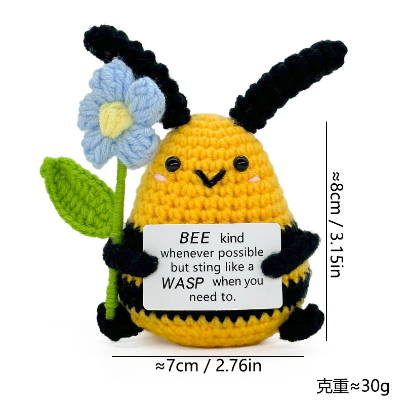 Cross-border finished hand-knitted dolls, bee-hugging small flowers, tulips, roses, cartoon and cute desktop ornaments pic 24