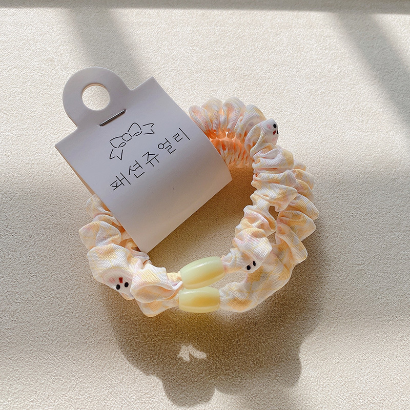 Two-piece rabbit large intestine hair tie set, fashionable and fresh cartoon hair tie combination, basic hair band for tying hair pic 10