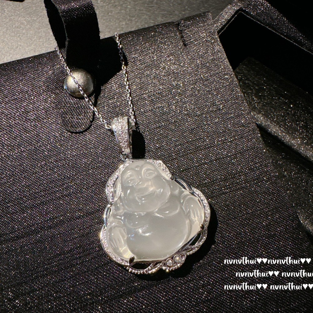 Lychee frozen white chalcedony gourd gemstone pendant necklace, water and water beautiful concubine smiling chalcedony Buddha necklace pic 18