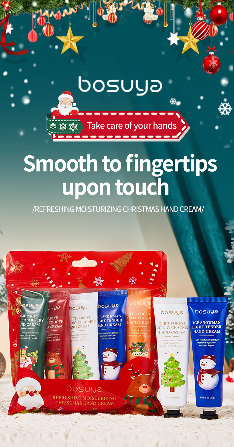【跨境专供】bosuya圣诞护手霜滋润保湿补水秋冬防干裂护手霜批发详情2