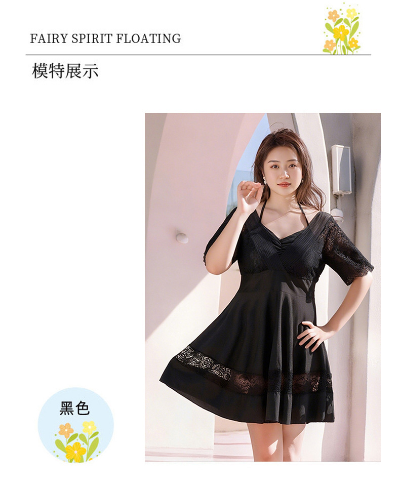爆款特大码泳衣女200斤分体保守遮肉宽松胖mm加肥加大温泉泳装-092912详情11