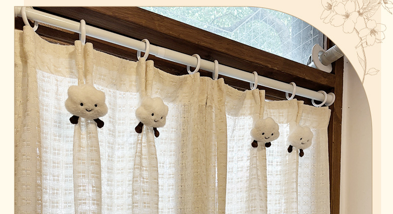 法式纱帘飘窗窗帘小窗户短款半帘遮挡咖啡厅厨房隔断门帘柜子遮丑详情9