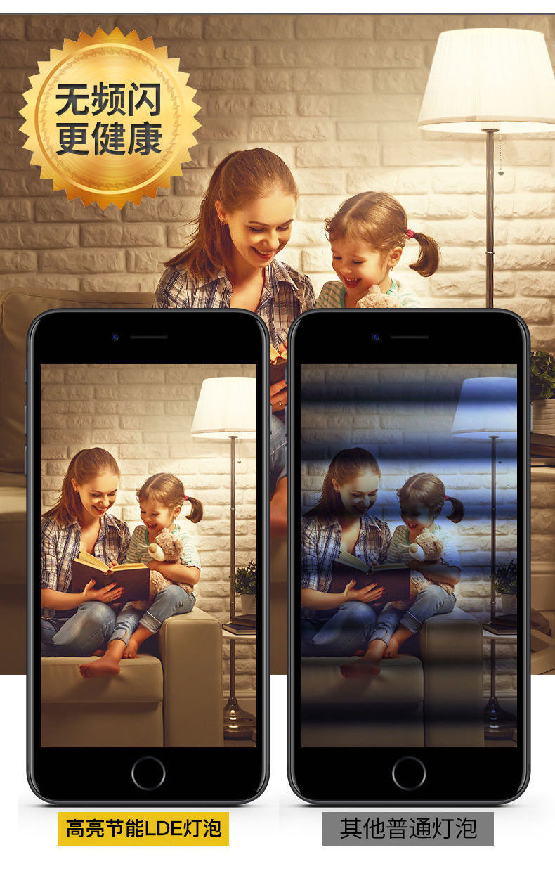 A60 bulb, E27 screw-top LED bulb, energy-saving bulb, three-color variable light A-bulb, high-brightness eye-protecting, flicker-free bulb pic 7