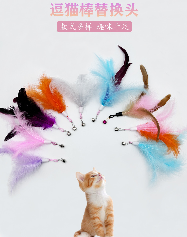 Cat toys, cat teaser sticks, feather bells, replacement heads, pet plush toys, cat teasing gadgets, and pet toys for relieving boredom pic 1