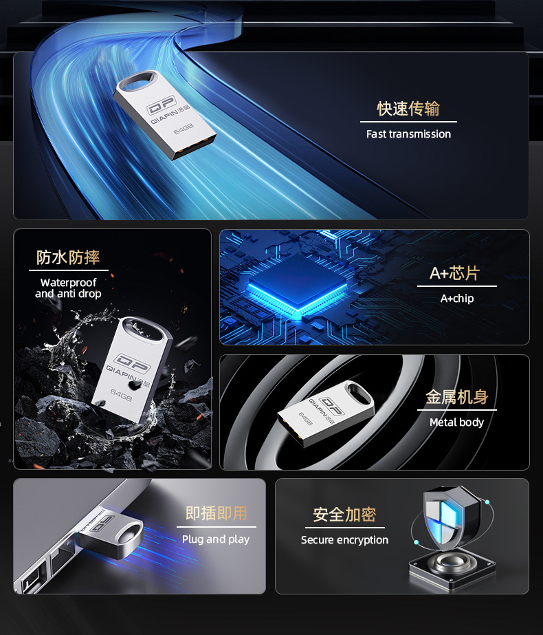 工厂直供金属迷你小u盘8g16g32g商务广告礼品音乐U盘批发印制LOGO详情2