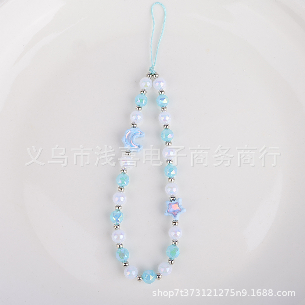 时尚重工猫眼石光学镀星星月亮高级感水晶手机链条挂饰相机挂绳女详情7