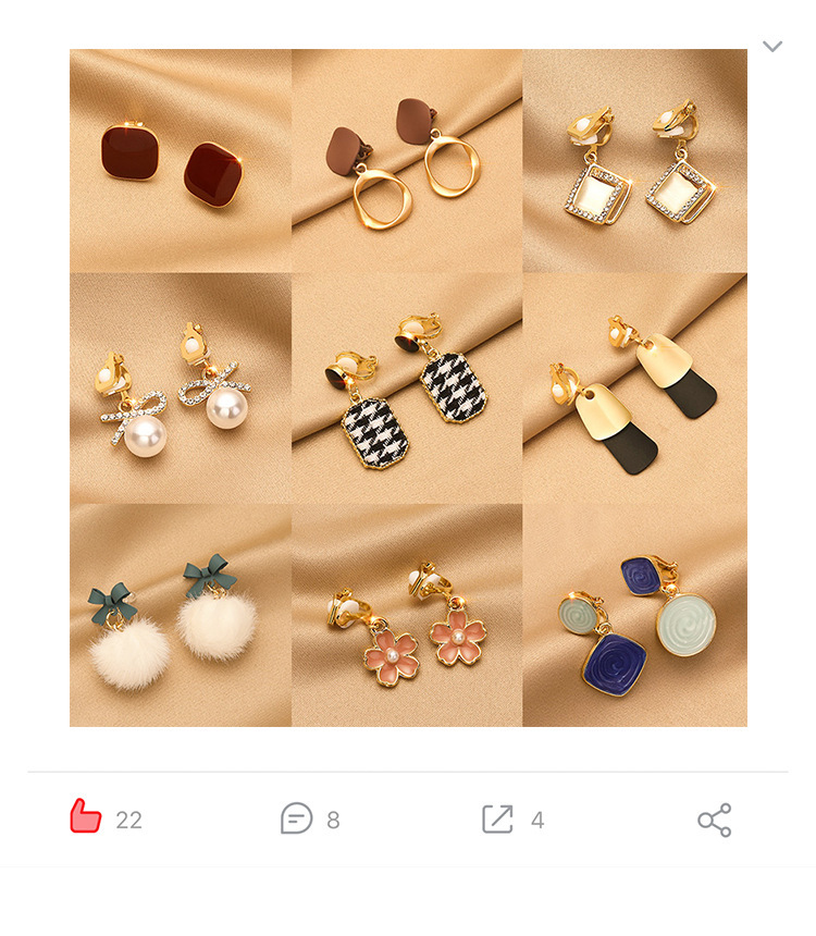 复古耳夹 无耳洞高级感耳环女小众百搭韩国气质耳饰珍珠耳夹耳坠详情1