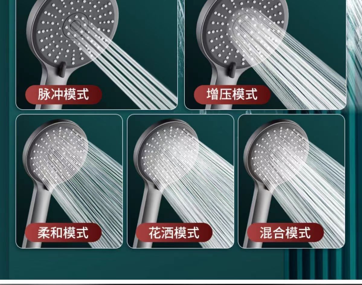 Large panel shower head, pressurized five-speed high water output, bathroom water heater, bathing silicone lotus pod head pic 6