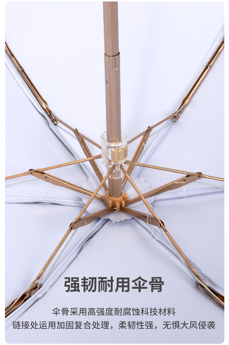 钛银雨伞批发遮阳伞防晒防紫外线小巧便携轻量晴雨两用女太阳伞详情19