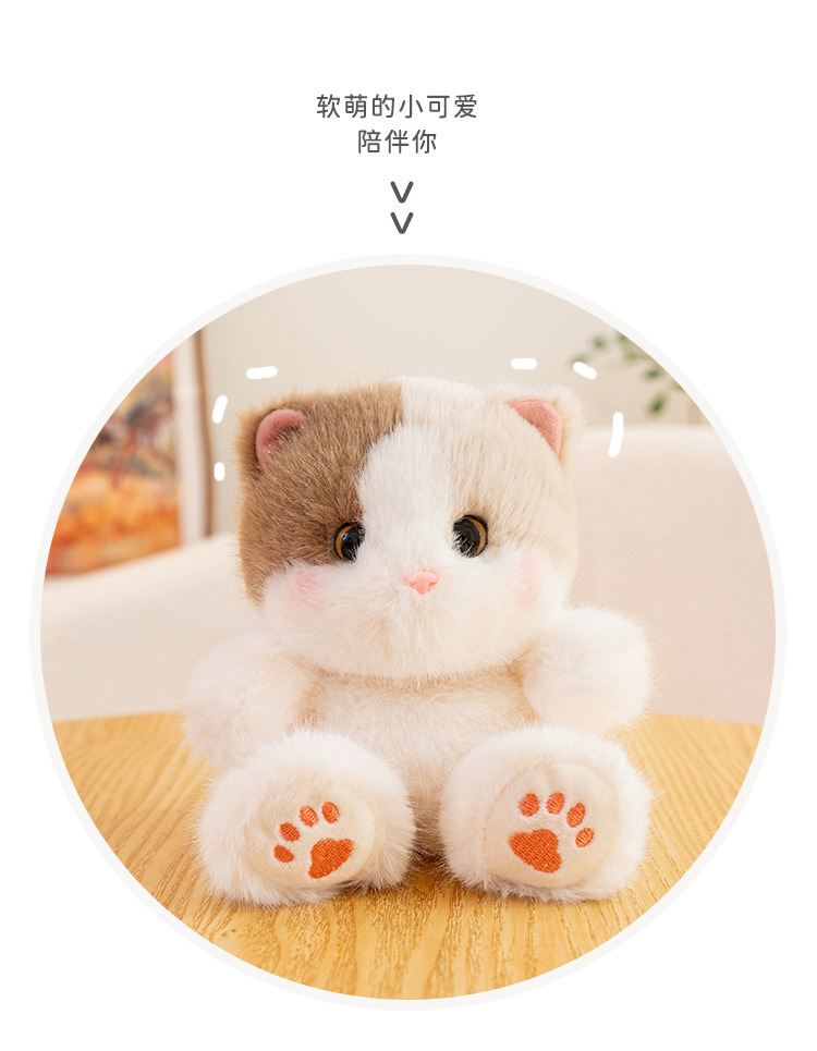 Cute and adorable golden gradient cat palm treasure, plush cat toy, learning set, Siamese cat office decoration pic 13