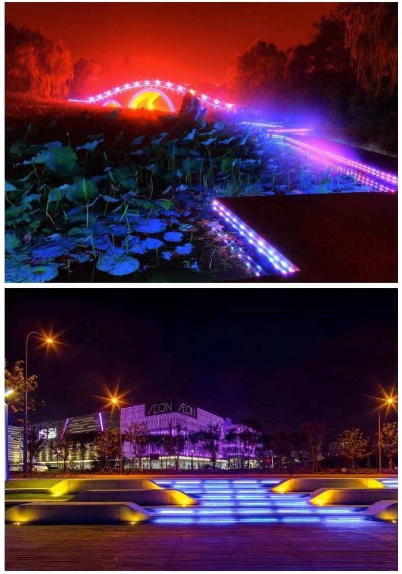 المصابيح الوهمية العابرة للحدود من طراز RGB ذات مزود بإضاءة فائقة 5050 من مصابيح الهواء الطلق المضادة للمياه pic 20
