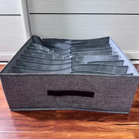 Double-row pants storage box, home clothes organizing box, wardrobe compartments for clothes storage, drawer layering magic tool pic 17
