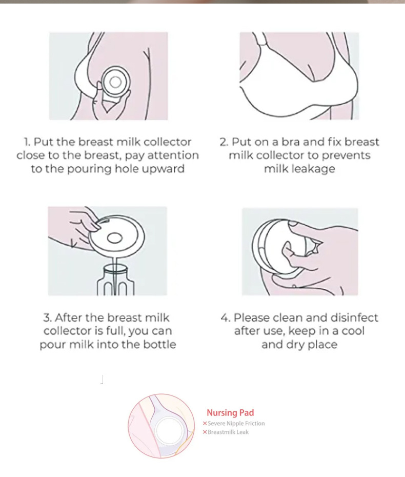 可水洗集奶器母乳收集器防溢乳垫免手扶穿戴式集乳器Milk collect详情8