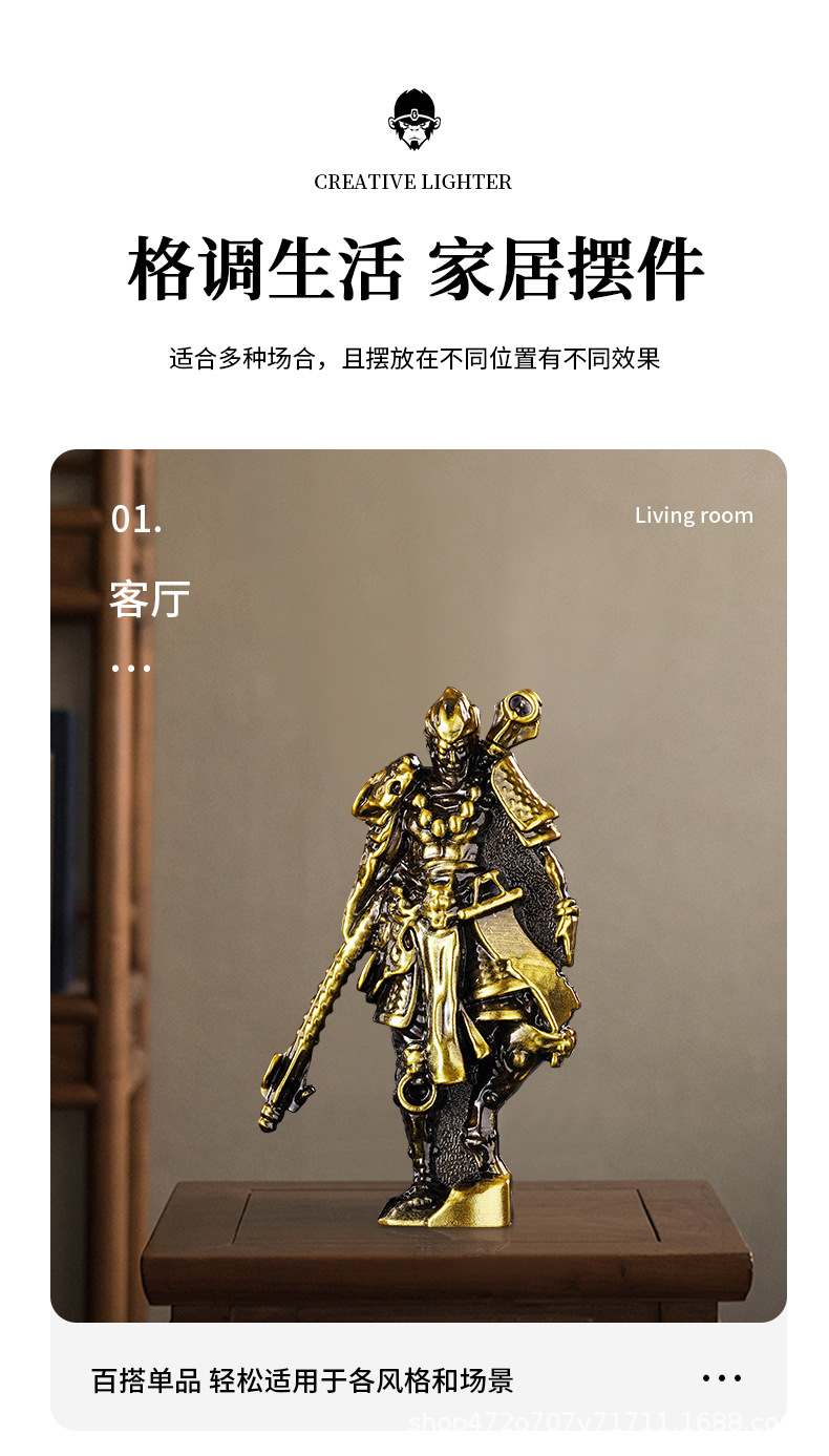 Sand gold cross metal sculpture warrior image incense burner Delta incense burner pic 10