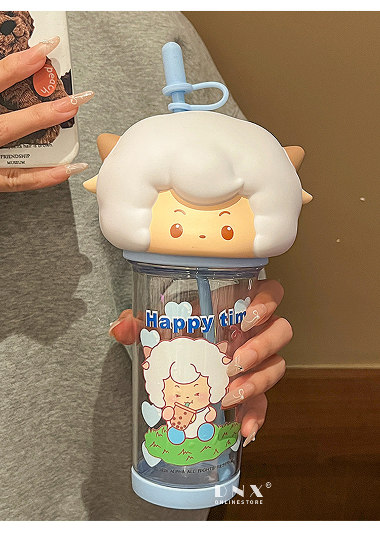 喜羊羊与灰太狼联名大头水杯儿童学生专用tritan吸管水壶随身水杯详情14