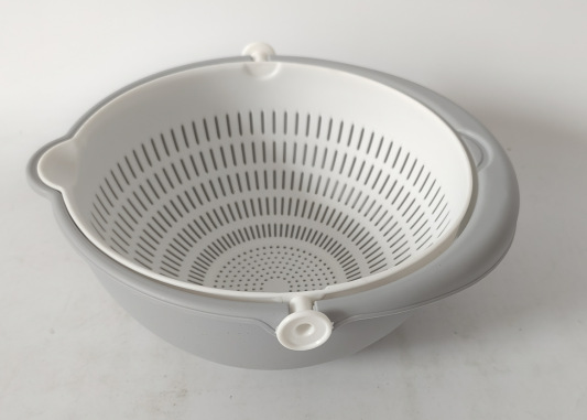 Simple household kitchen double-layer vegetable washing and draining basket, simple living room fruit washing thickened water filter basin, fruit platter pic 5