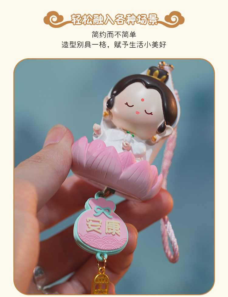 情绪稳定小观音菩萨车载挂件装饰礼物文创摆件莲花玩偶批发详情5
