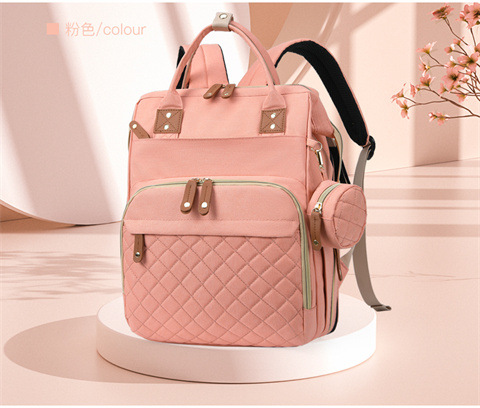 跨境专供高级感妈咪包大容量轻便母婴床包挂童车多功能手提双肩包详情36