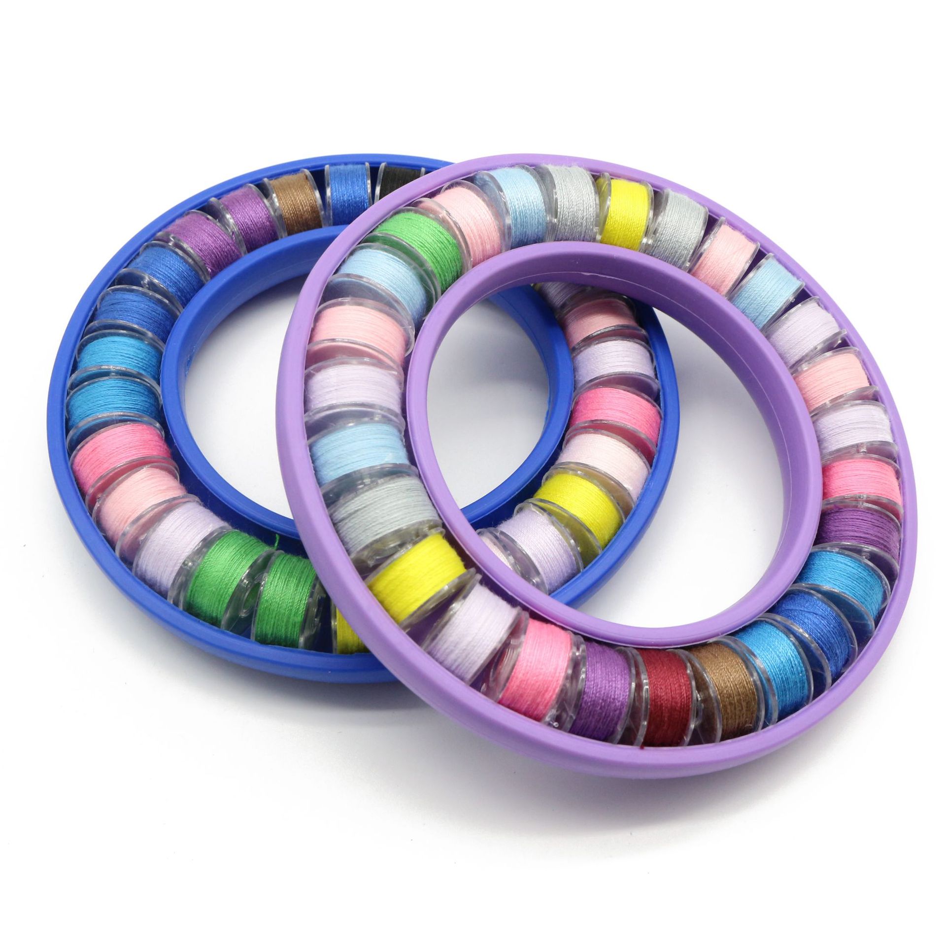 厂家批发家用缝纫机梭芯彩色绕线梭心25/36格梭心套装彩色缝纫线详情16