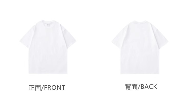 250g heavy-duty American pure cotton short-sleeved T-shirt, couple solid-color top, casual large-sized base layer, pure white T-shirt for men and women pic 11