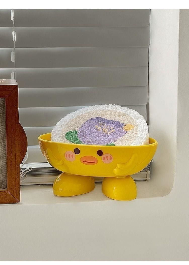 Soap box, home cute cartoon bathroom soap box, draining little yellow duck soap box, thickened storage rack for dormitory pic 13